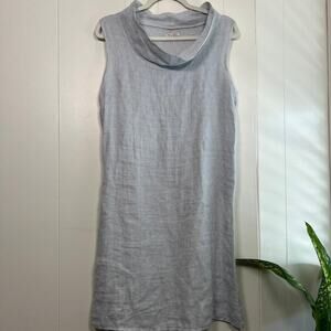 Lina Tomei Lightweight Gray 100% Linen Summer SunDress Sz S